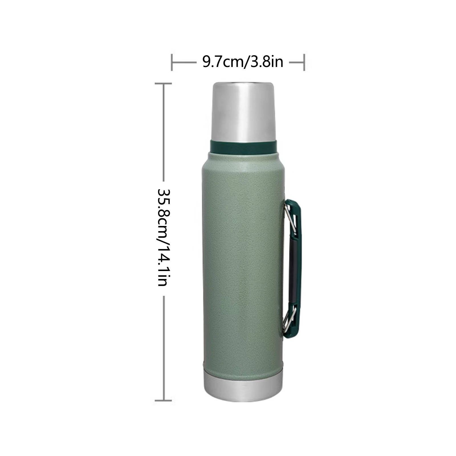 thumbnail video image 2 of Water Bottle,Stainless Vacuum Insulated Travel Jug Large Capacity Outdoor Thermal Water Bottle With Carry Handle 1400ML, 2 of 6