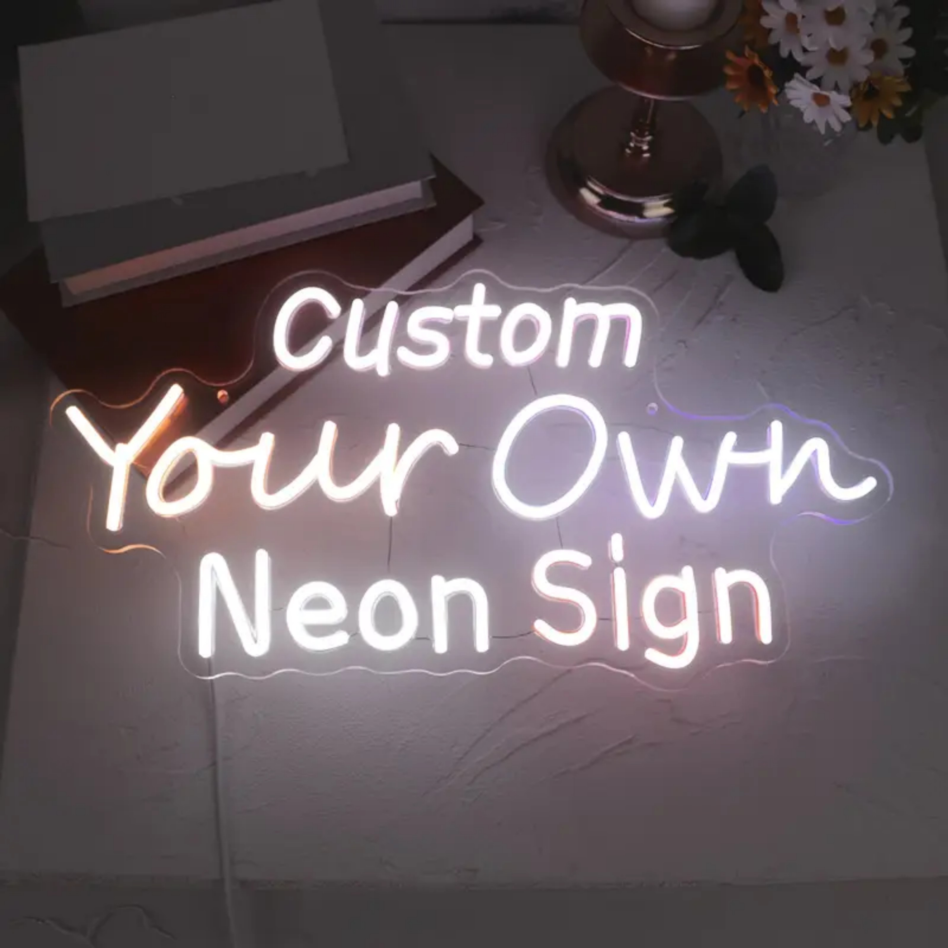 thumbnail video image 2 of UPONRAY Three Lines Custom Neon Signs, Usb Powered with Adjustable Brightness Wall Decor for Gifts, Dark Blue, 20 inch, 2 of 8