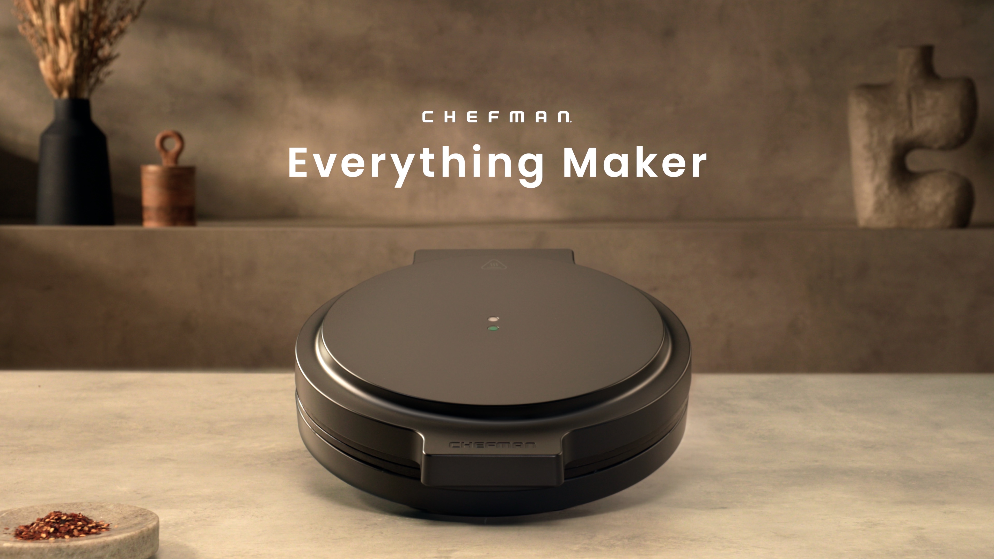 thumbnail video image 2 of Chefman 12” Everything Maker Countertop Electric Pizza Oven, Midnight, 2 of 8