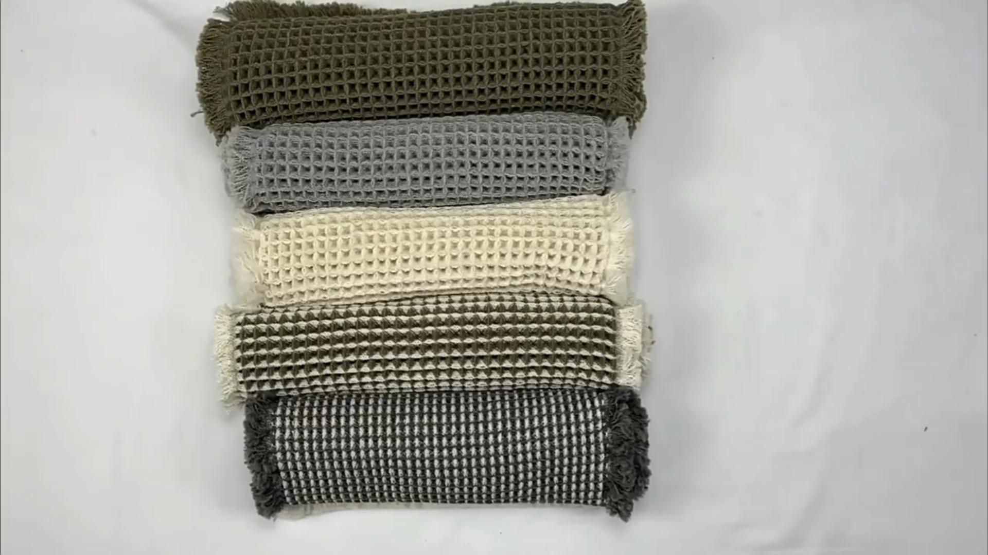 thumbnail video image 2 of Upgraded Waffle Bath Mat, Super Absorbent Non Slip Bath Mats for Bathroom Floor, Machine Washable Bathroom Rugs with Tassels, Rubber Backed Bathroom Mats, Ultra Soft, 18" x 30", Olive Green, 2 of 8