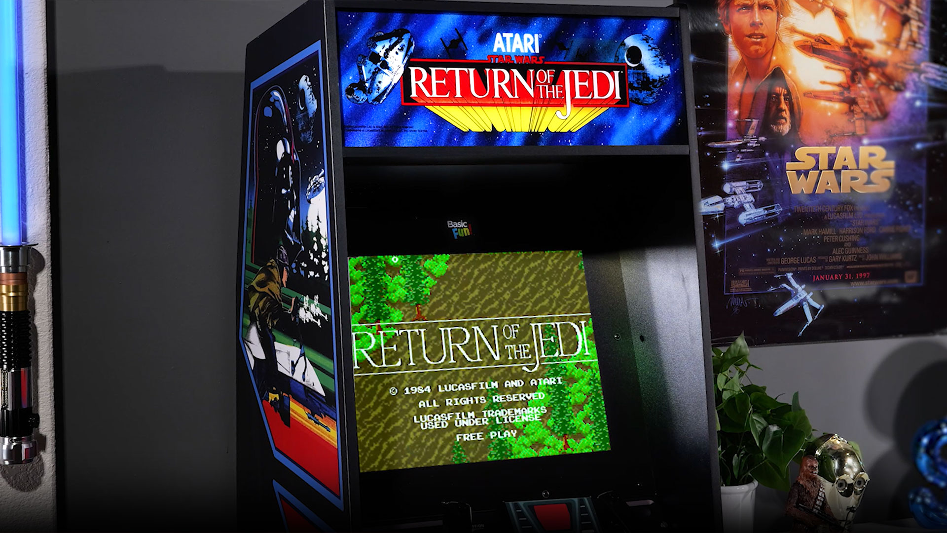 thumbnail video image 2 of Arcade Classics Atari Star Wars Ultra Series Free Standing Electronic Game with 17" Screen, 2 of 13