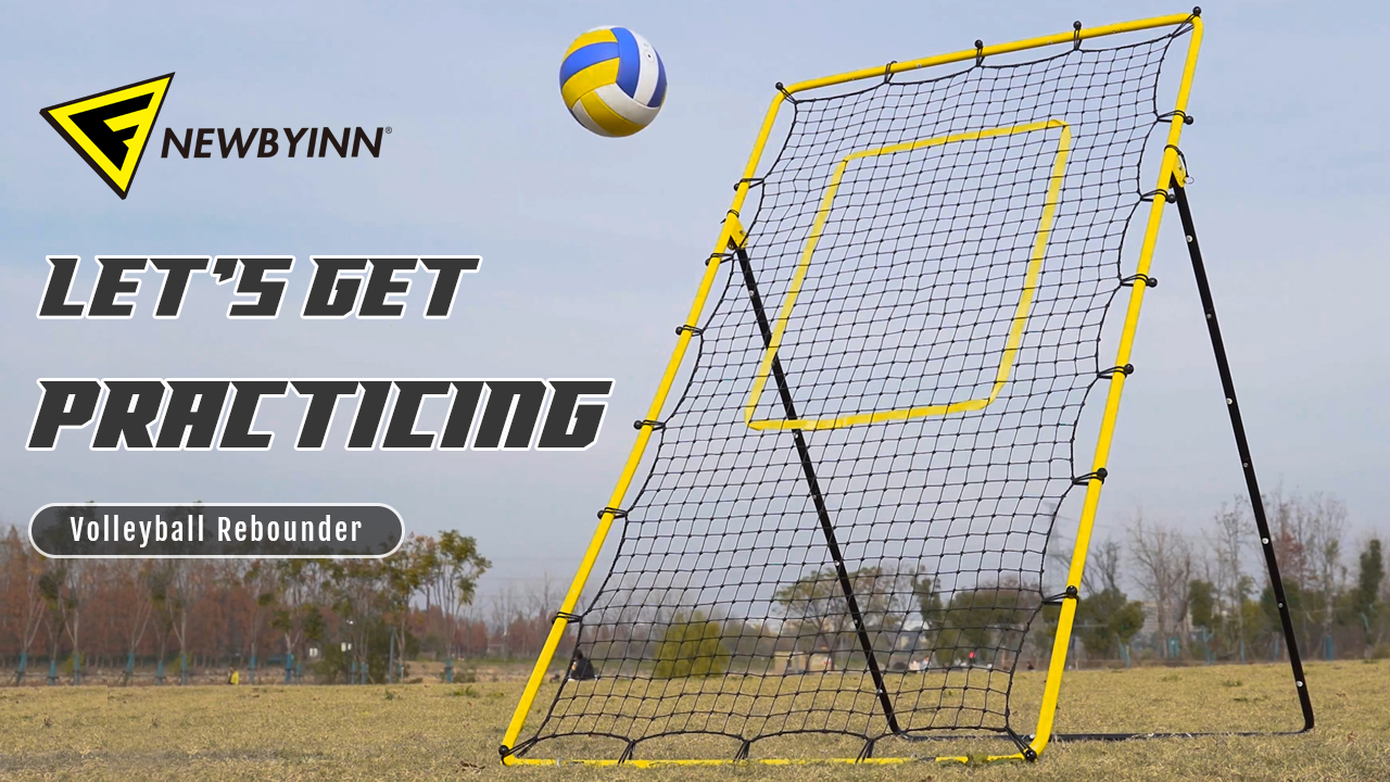 thumbnail video image 2 of Volleyball Rebounder Net, Volleyball Training Equipment, Bounce Back Net for Volley Ball Practice with 5 Adjustable Rebound Angles 7x4 ft, 2 of 8