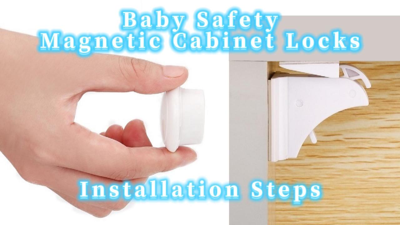 thumbnail video image 2 of Magnetic Cabinet Locks Baby Proofing - 10 Locks & 2 Keys, No Drill Adhesive Safety Latches for Cabinets & Drawers, Child Proof Lock for Kitchen, Strong Magnet Key to Open, Easy Installation, 2 of 7