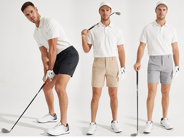 thumbnail video image 2 of YAPPO Men's Golf Shorts 7"/9" Lightweight Quick Dry Stretch Dress Shorts, Water Resistant Flat Front Casual Work Shorts with 4 Pockets, 2 of 9