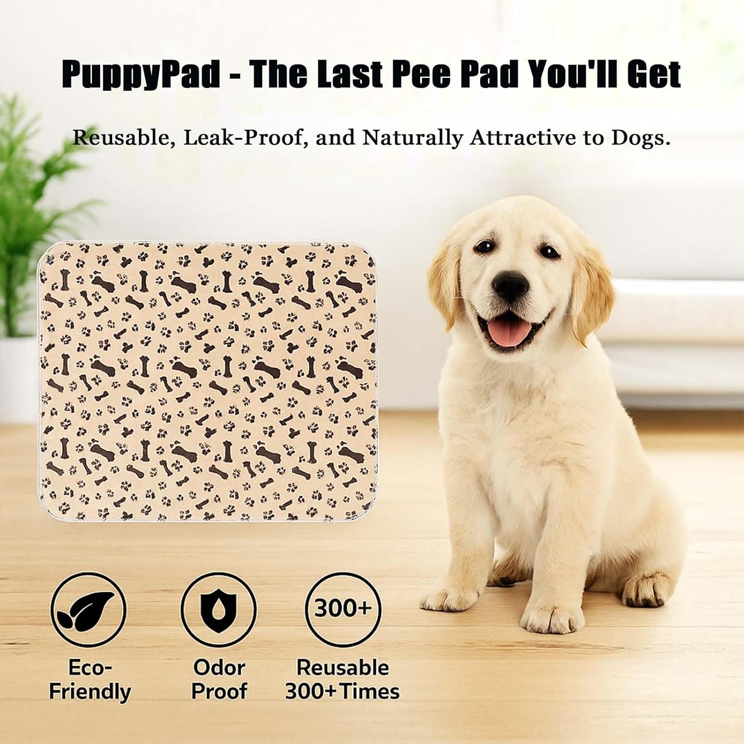 thumbnail video image 2 of Pet Pee Pad, Washable Puppy Pads with Pheromones, Reusable & Leak-Proof Dog Training Pads for Indoor Use, Anti-Slip Potty Pad for Puppy Training, 2 of 8