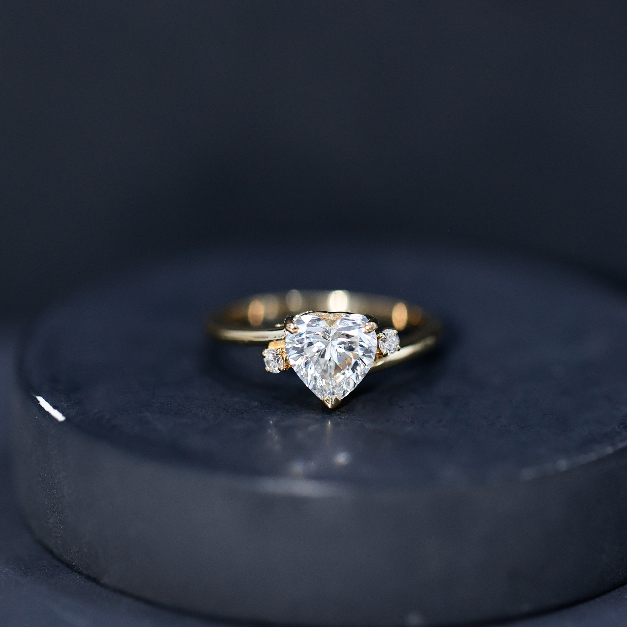 thumbnail video image 2 of Rosec Jewels Lab Grown Diamond Promise Engagement Ring 1 ct - Ef-Vs Quality Certified Heart Bypass Ring, 18K Yellow Gold, US 10.00, 2 of 8
