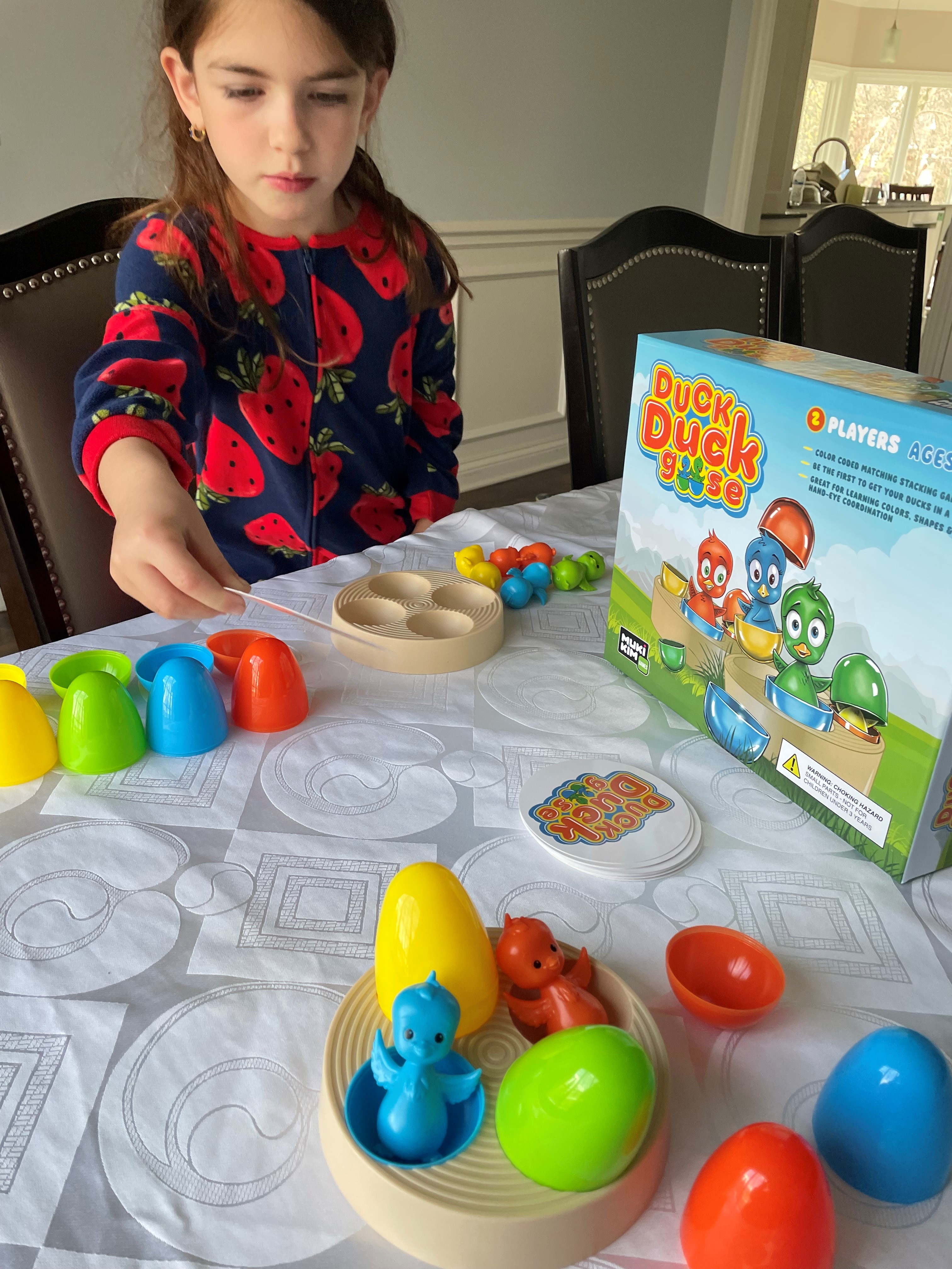 thumbnail video image 2 of Duck Duck Goose - Color Sorting & Shape Stacking Board Game Challenge. Educational & Fine Motor Skills Learning Fun for Ages 3+, Toddlers & Preschoolers! No Batteries Required, 2 of 6