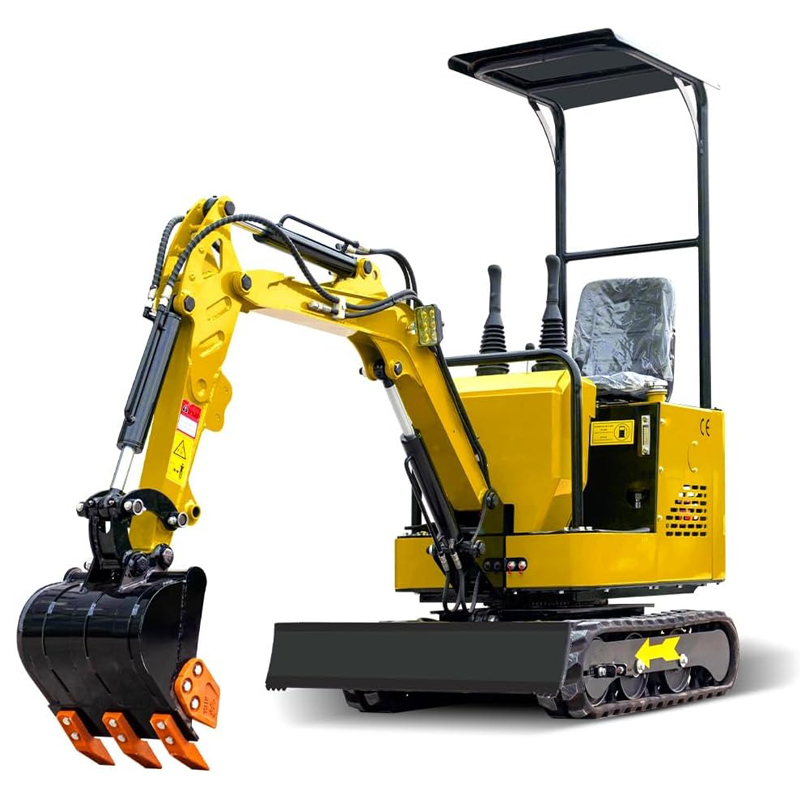 thumbnail video image 2 of MMS 1 Ton Mini Excavator with 13.5 HP RATO Gasoline Engine, Bucket, Canopy, Compact Backhoe Digger Crawler Excavator for Farm, Construction, Gardening, 2 of 8