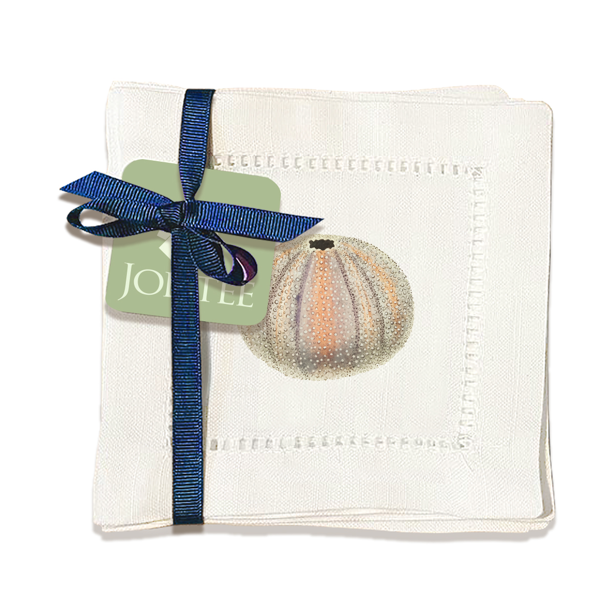thumbnail video image 2 of Jolitee Decorative Hemstitch Cocktail Napkins, 6"x6" Washable Linen-Like Cloth Napkins, Handmade for Entertaining and Everyday Use (Sea Urchin), 2 of 8