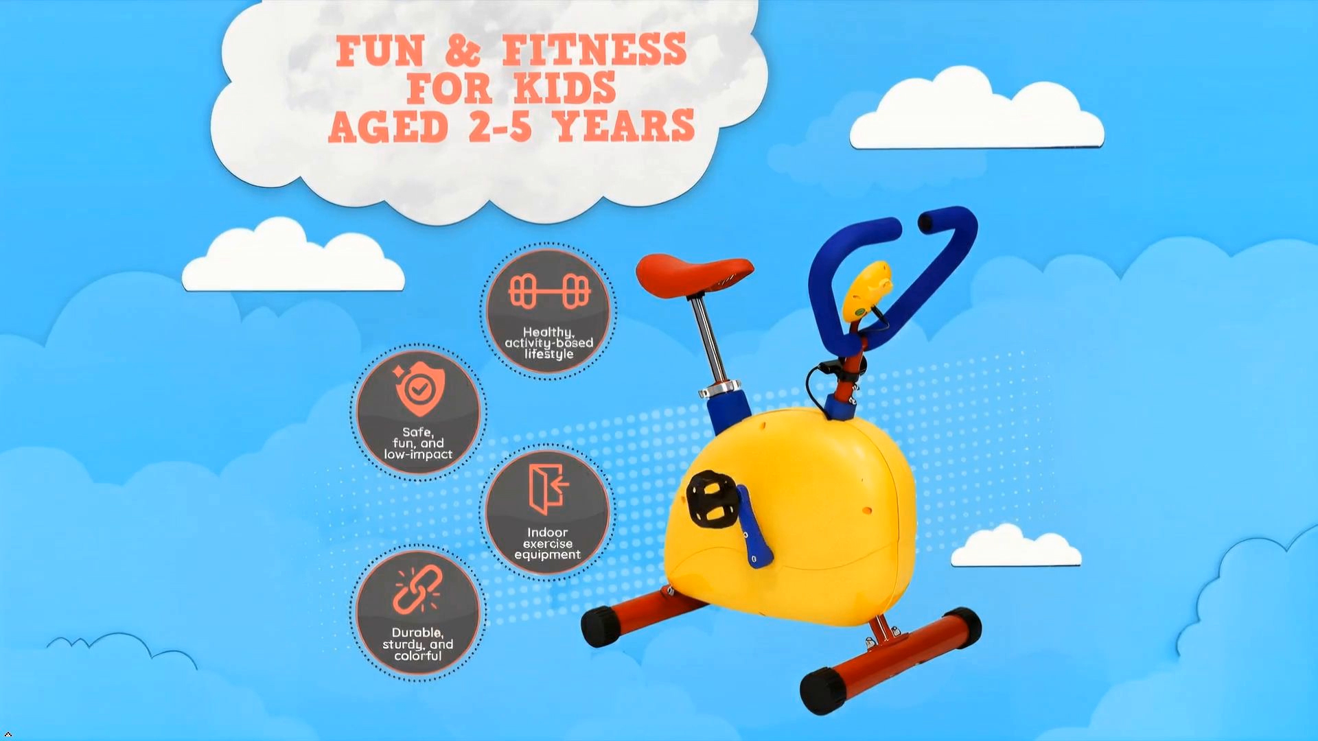 thumbnail video image 2 of Fun and Fitness for Kids - Stationary Bike for Children Age 2-5, 2 of 8