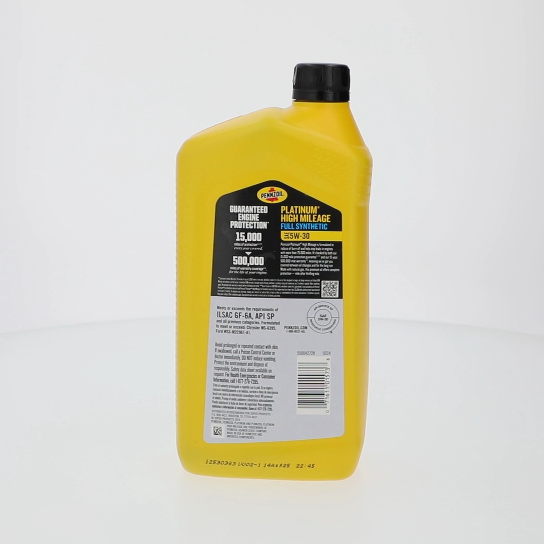 5 pack) Pennzoil Platinum High Mileage Full Synthetic 5W-30 Motor