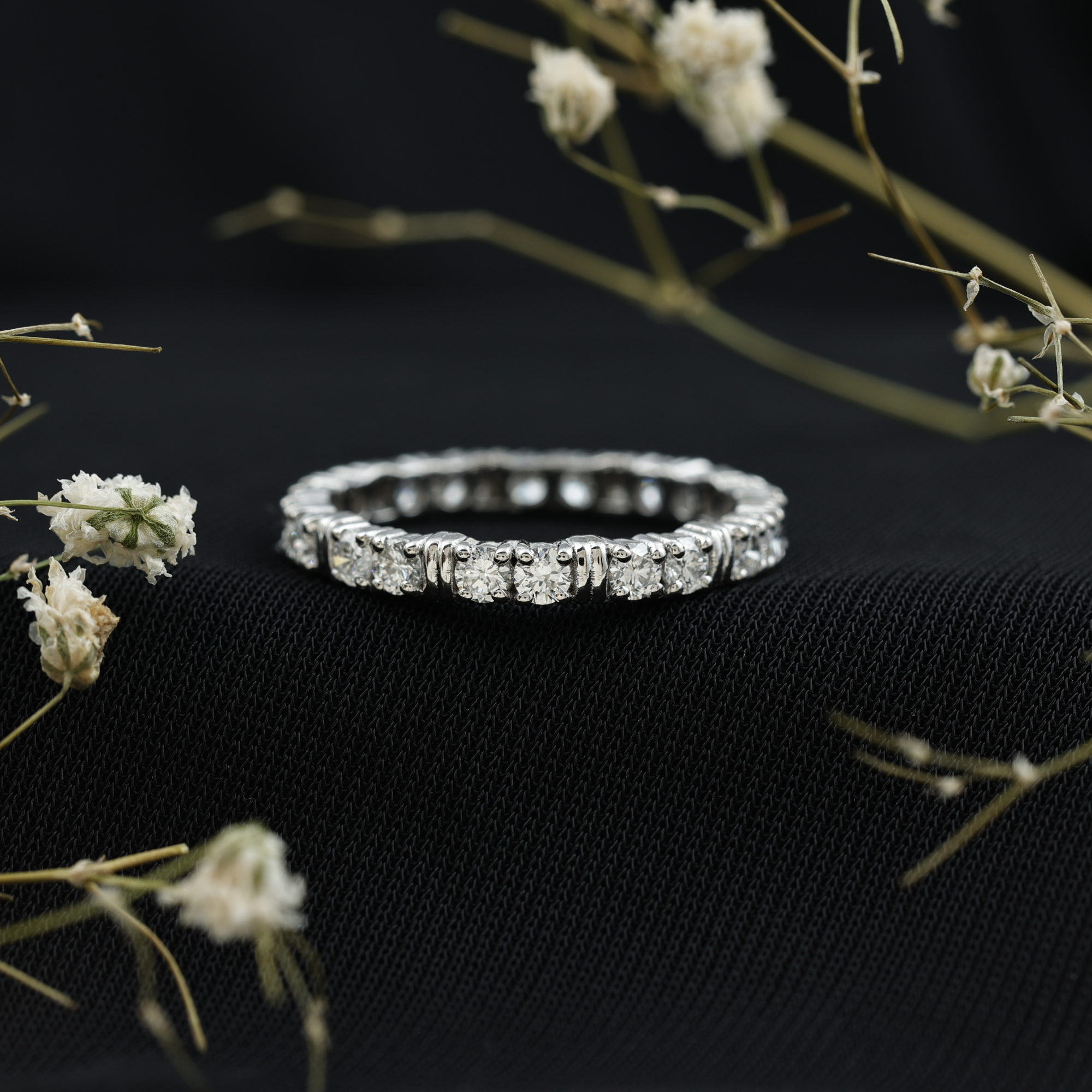 thumbnail video image 2 of Rosec Jewels Lab Created Diamond Eternity Ring - Ef-VS Quality Diamond Eternity Stacking Ring - Valentines Day Gift, 14K White Gold, US 9.50, 2 of 9