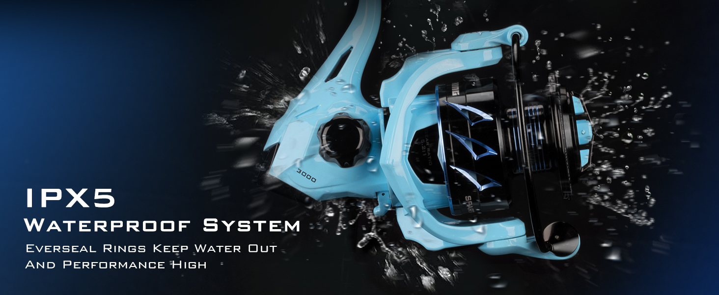 thumbnail video image 2 of KastKing 5000 Fishing Spinning Reel Carbon Fiber 22LBs Max Drag -7+1 Stainless BB-Green, 2 of 12