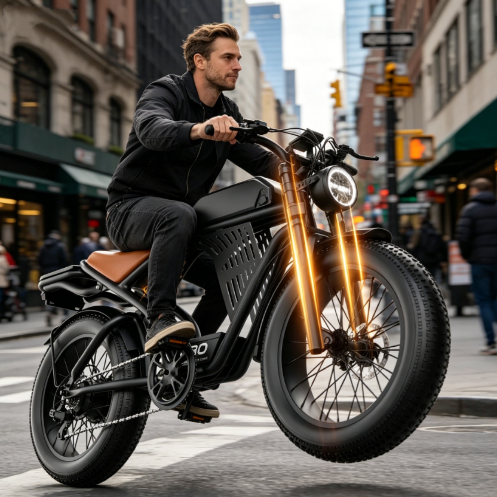 thumbnail video image 2 of ASKGO Electric Bike for Adults, 750W Rated Dirt Bike, 48V/20AH Battery, 20"x4" Fat Tire, 28MPH Max Speed, 65 Miles Range, UL2849 Certified, Ages 16+, 2 of 11