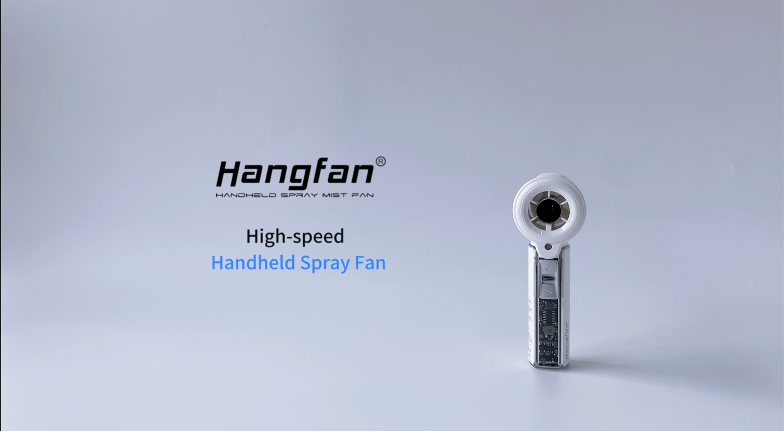 thumbnail video image 2 of Hangfan portable spray handheld fan [19H maximum cooling time], 3000mAh USB rechargeable spray fan, 100 gear adjustable, mini fan, suitable for travel/shopping/makeup - summer female gift-White, 2 of 8