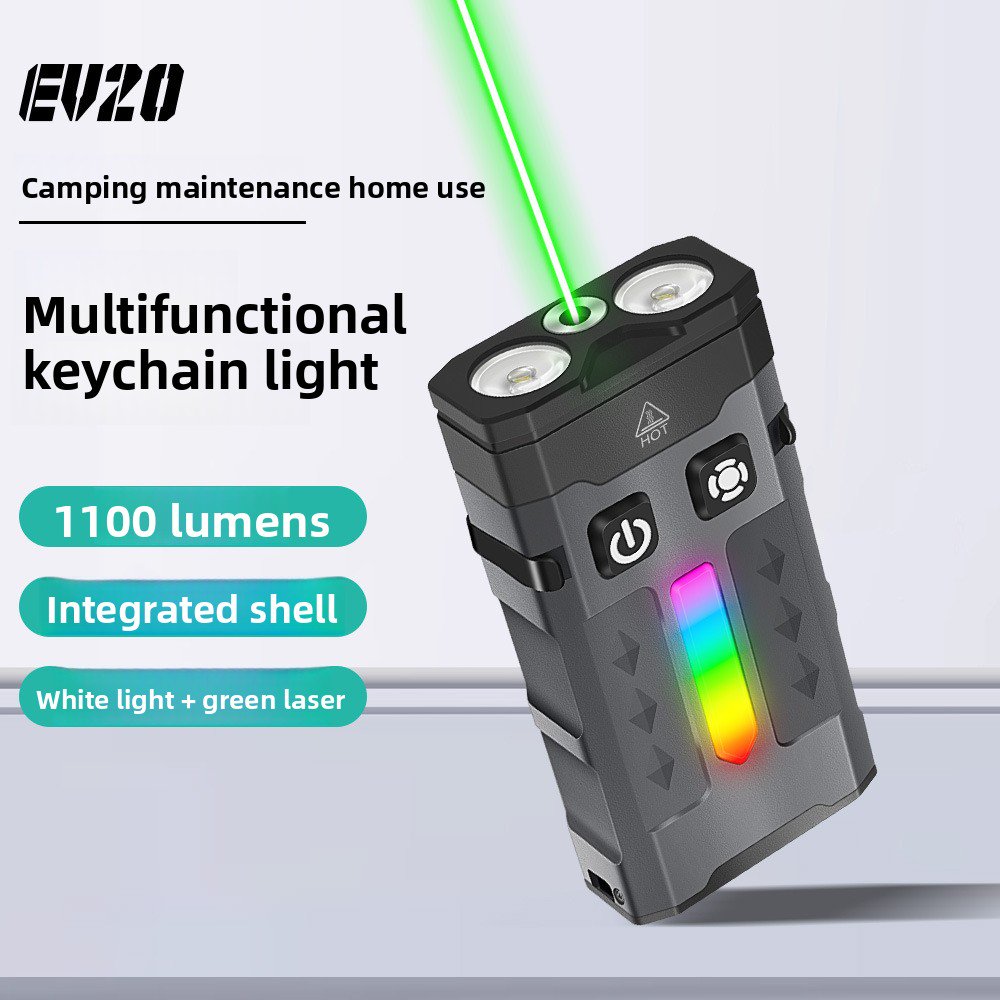 thumbnail video image 2 of Mini Flashlight Tactical Flashlight Laser Pointer - RGB Outdoor LED Portable Multifunctional EDC Keychain Light, Long Battery Life & Waterproof, 2 of 11