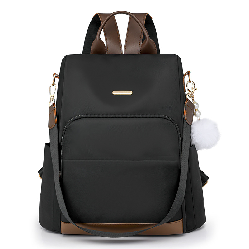 thumbnail video image 2 of PRIYAL Women's Heavy-Duty Nylon Backpack with Anti-Theft Zippered Compartment, Large Capacity Bookbag Suitable for Travel College, Adjustable Straps Closure, 2 of 12