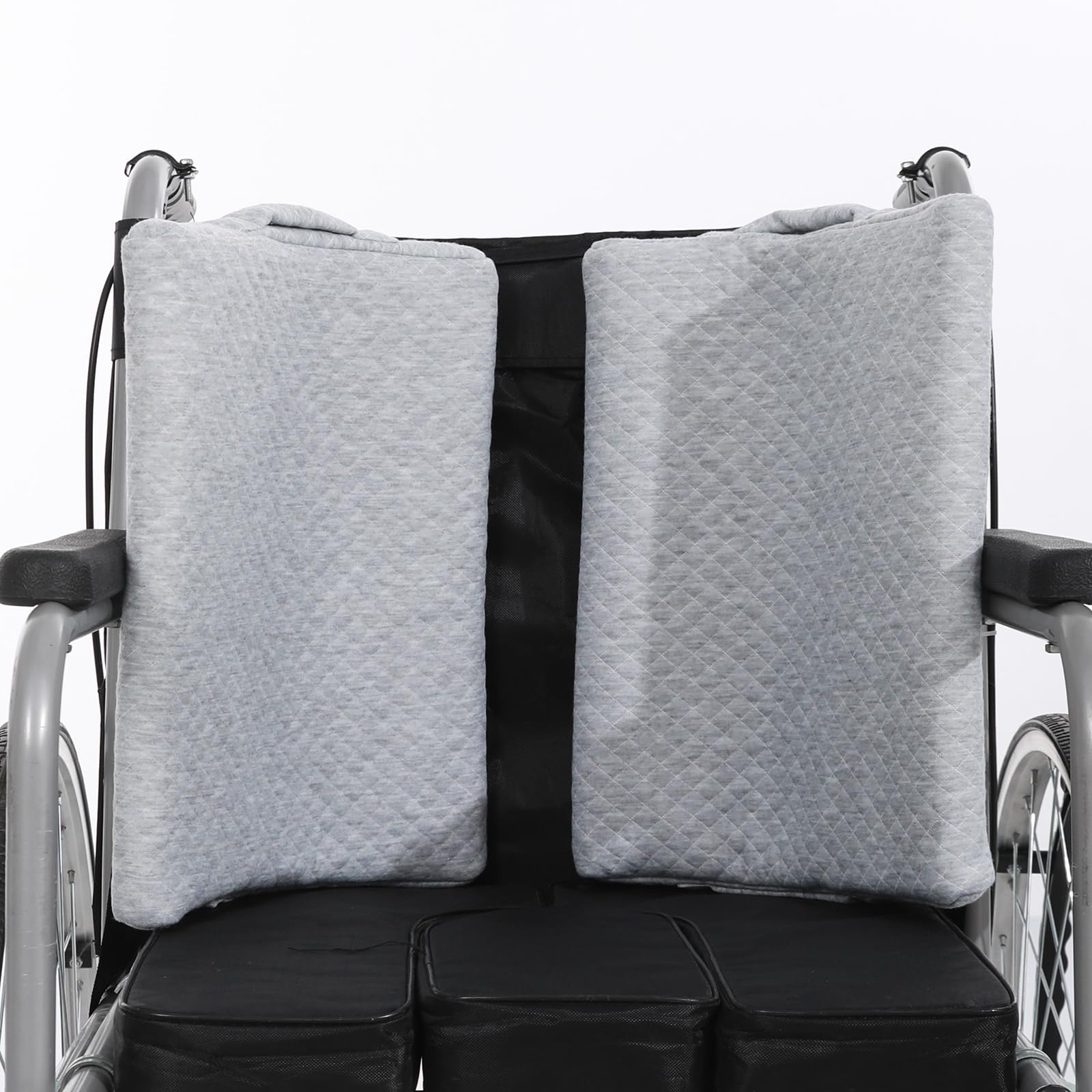 thumbnail video image 2 of 1 Pair Lateral Support Cushions for Wheelchair Side Guards, Wheelchair Side Pads for Larger Sized People Unable to Sit Upright in Wheelchairs, 2 of 7