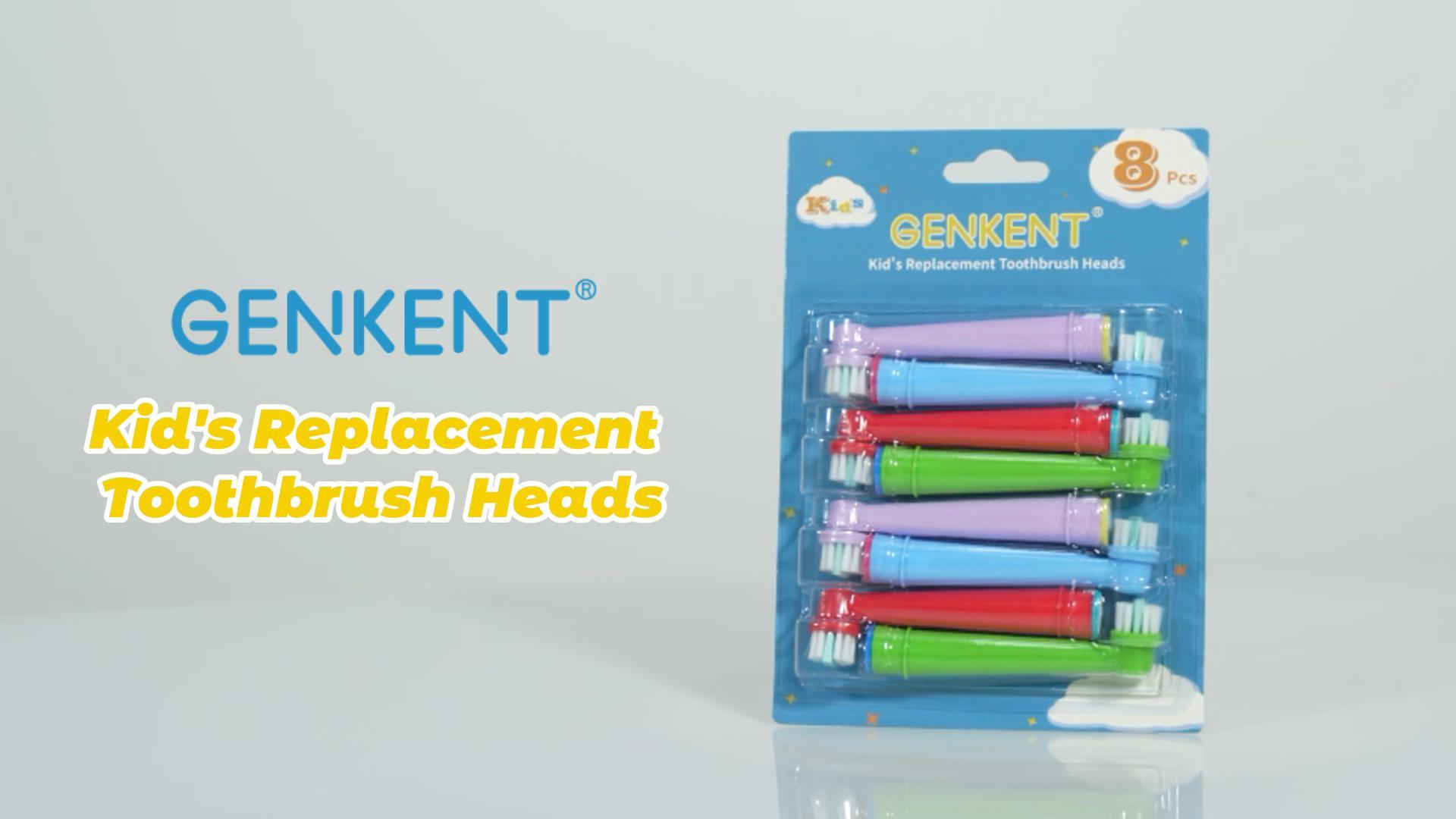 thumbnail video image 2 of GENKENT Kids Toothbrush Replacement Heads Compatible with Oral B, 12 Pcs Soft Bristles Electric Toothbrush Heads Refill for Kids Aged 3-12, 2 of 7
