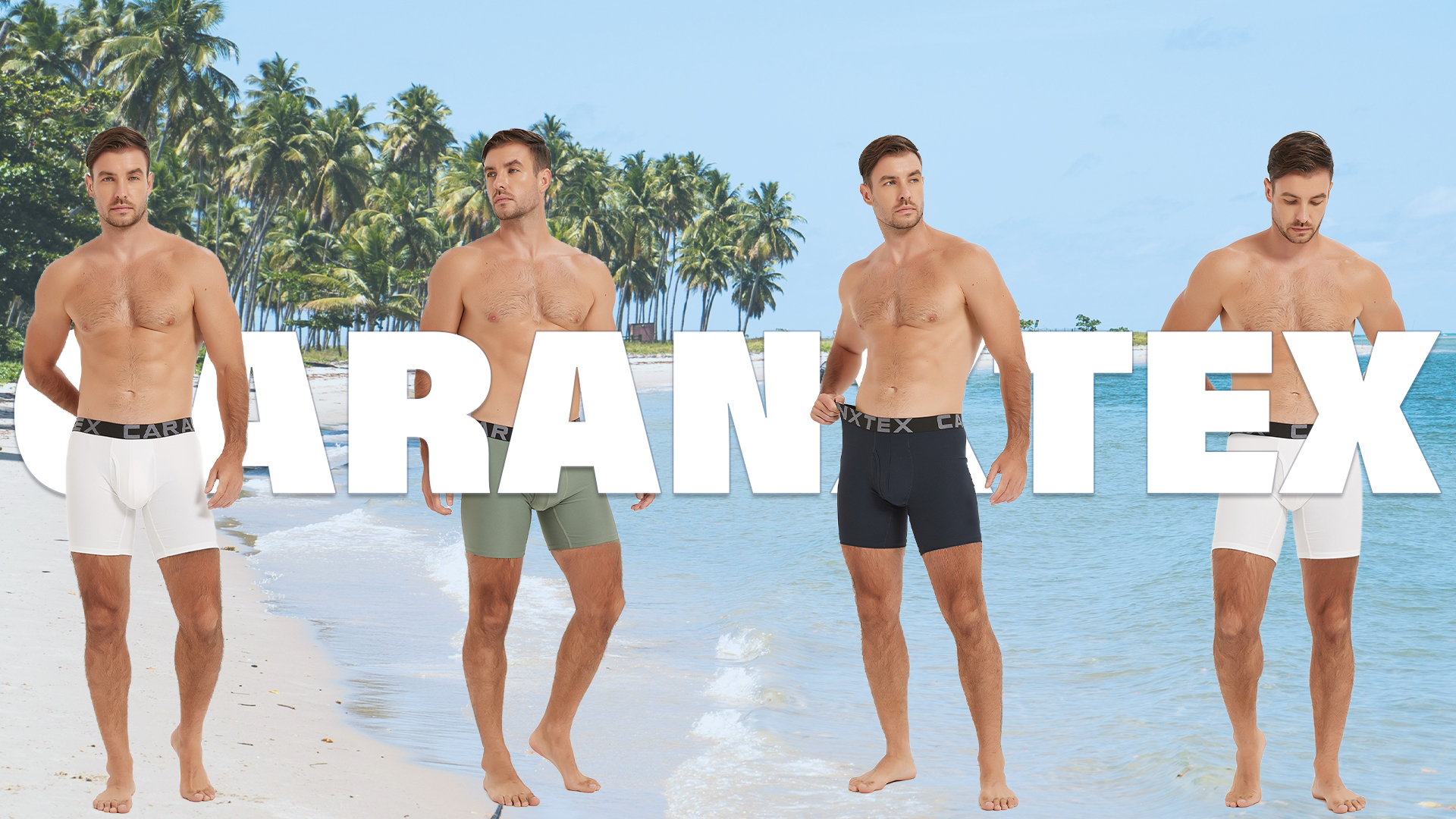 thumbnail video image 2 of Mens Underwear Boxer Briefs 4 Pack Designed for Sports, 2 of 7