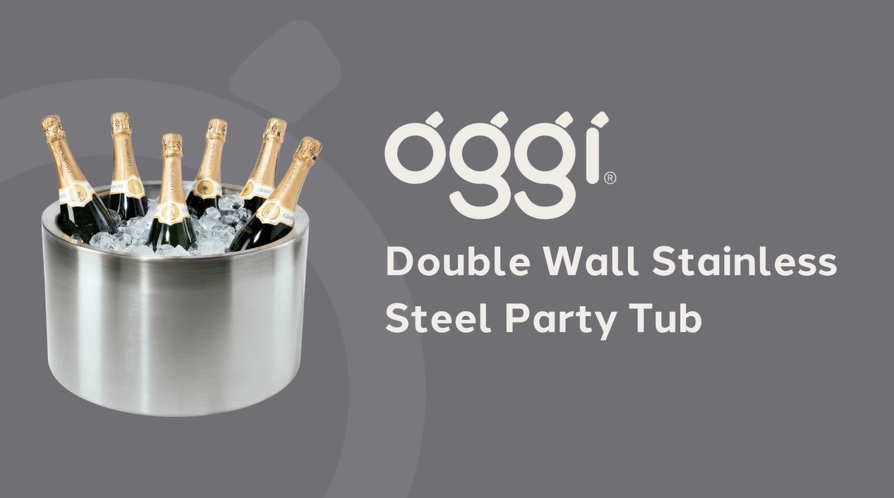 thumbnail video image 2 of OGGI Stainless Steel Party Tub | 16.5" x 9.75", 2 of 8