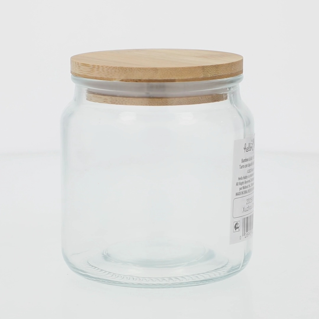 Hello Hobby Glass Jar with Bamboo Lid, 16.9 oz, 1 Piece - Walmart.com