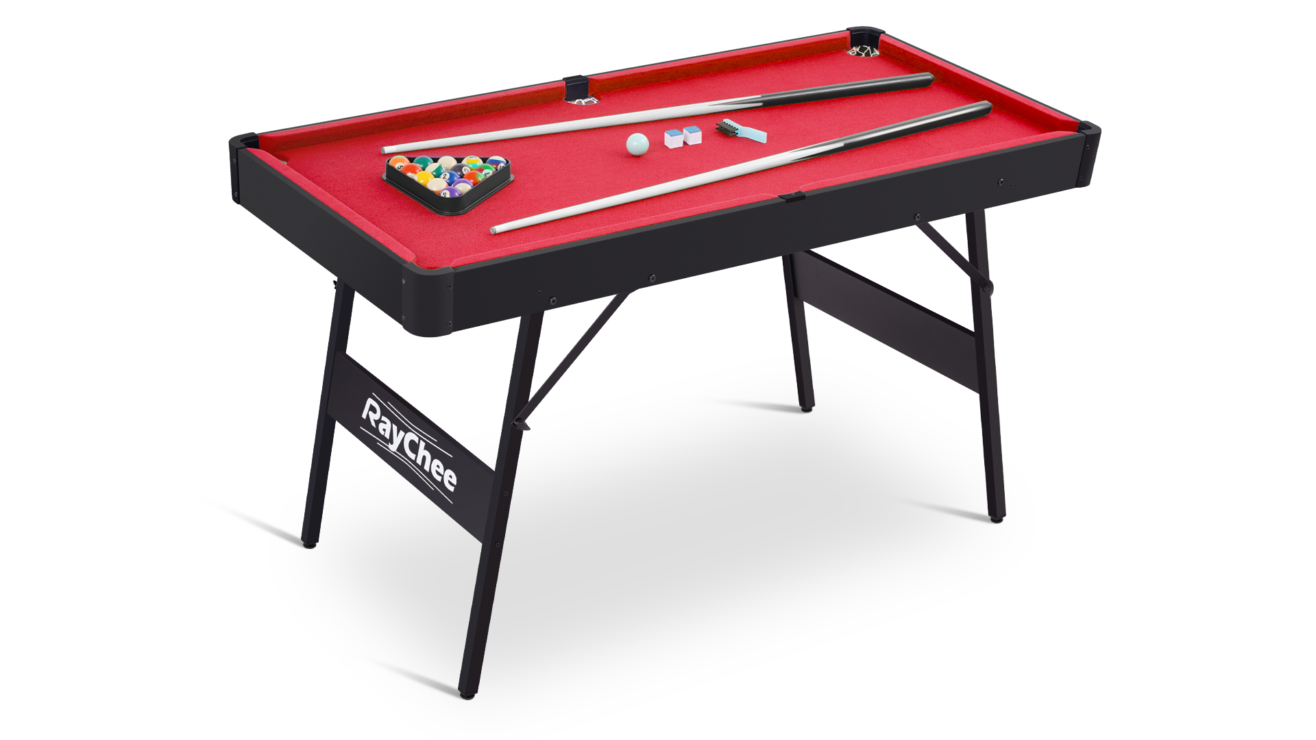 4.5ft Folding Pool Table, 55in Portable Foldable Billiards Game Table For Kids And Adults With Accessories Indoor And Outdoor Games With Sticks Cue Balls And Triangle Blue 1