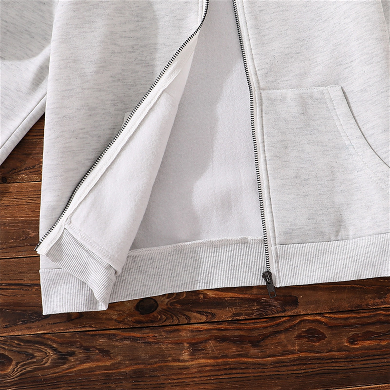 thumbnail video image 2 of SGMVNU Girls Sweatsuit Set 2 Piece Outfits Solid Zipper Hooded Sweatshirt and Wide Leg Sweatpants Fall Winter Clothes with Pockets, Size 11-12 Years, Light Gray, 2 of 10