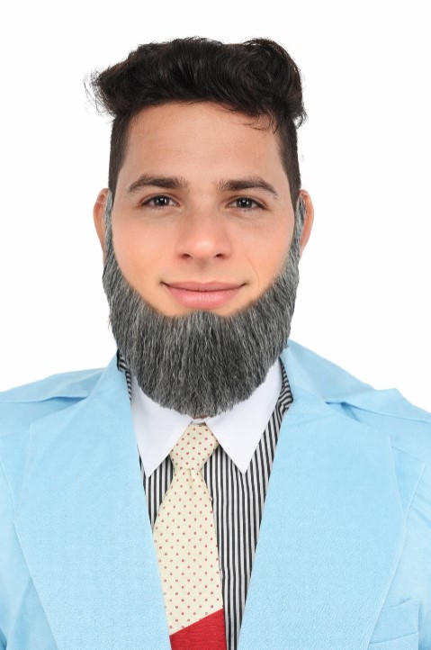 thumbnail video image 2 of HPO Adult Men's Alaskan Whaler Hair Beard | Synthetic Facial Hair | Grey Color, 2 of 6