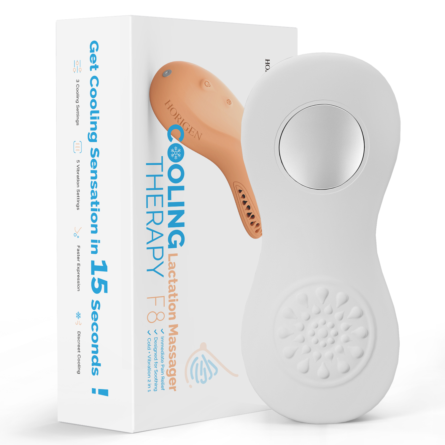 thumbnail video image 2 of Horigen Lactation Massager - 3 Cooling & 5 Vibration Modes Breast Massager for Breastfeeding, BPA-Free Cold Compress for Clogged Milk Ducts Relief, Improve Milk Flow, Hands-Free for Nursing, 2 of 7