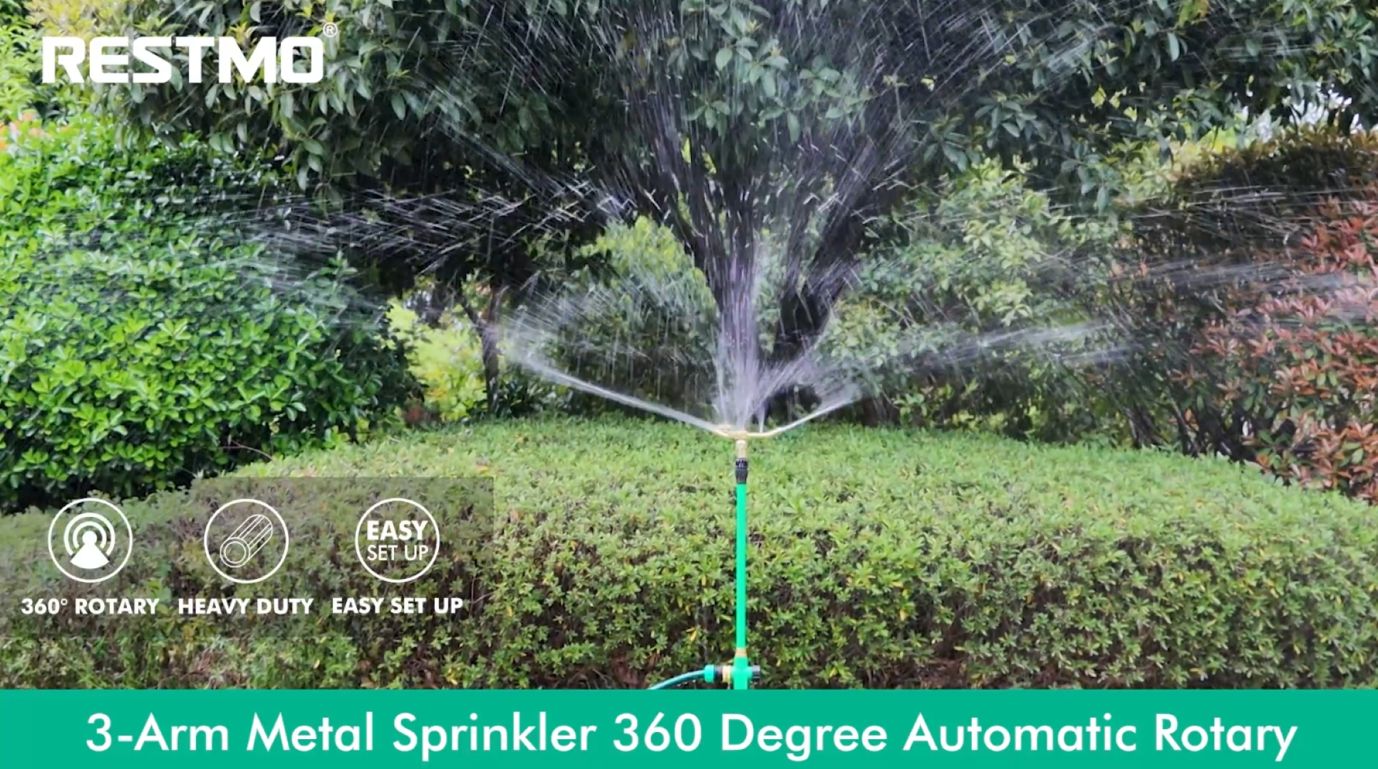 Restmo, 3-Arm Sprinkler, 360¬∞ Rotation, Telescoping Base - Walmart.com