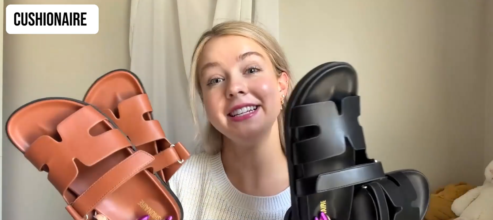 thumbnail video image 2 of Cushionaire Estate Womens Sandals with Cut-Out Band & Adjustable Strap with Memory Foam, Summer Sandals for Women, 2 of 20