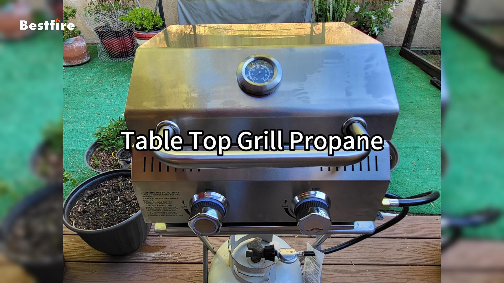 thumbnail video image 2 of Bestfire 20" Tabletop Gas Grill 2 Burners, 20,000 BTUs Stainless Steel Portable Propane Grill with Legs for Outdoor Patio Backyard Camping, Tailgating, and RV Trips, 2 of 7