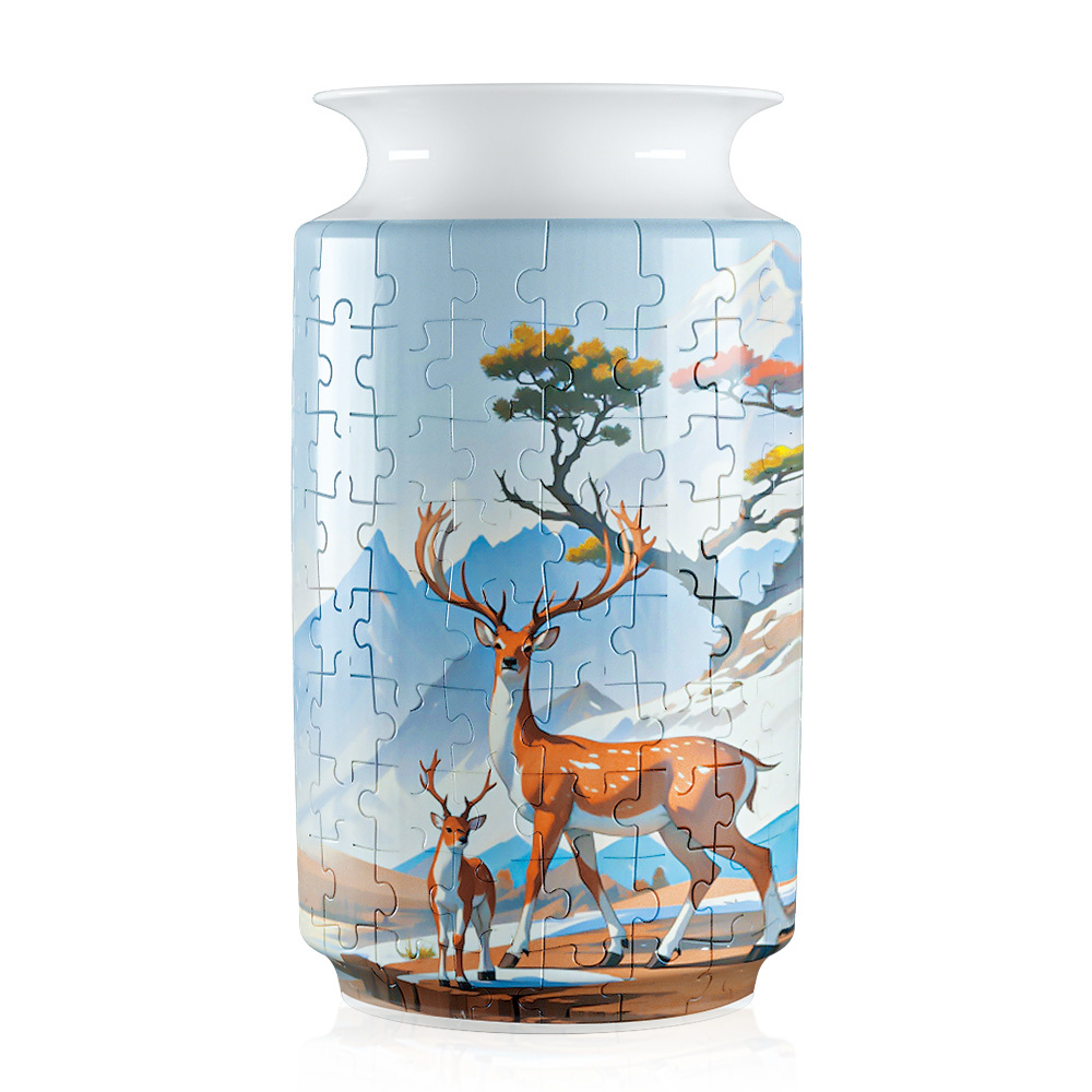 thumbnail video image 2 of CONUSEA 3D Puzzle Vases,Unique Flower Vase with 162 Pieces 3D Puzzle,Christmas Gifts,for Housewarming for Flower Arrangements & Home Decoration(Deer), 2 of 9