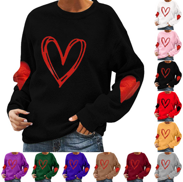 thumbnail video image 2 of hcuribad Valentine's Shirts for Women Womens Shirts t Shirts for Women Women's Long Sleeve Valentine's Day Love Print t Shirt Top Yellow M, 2 of 5