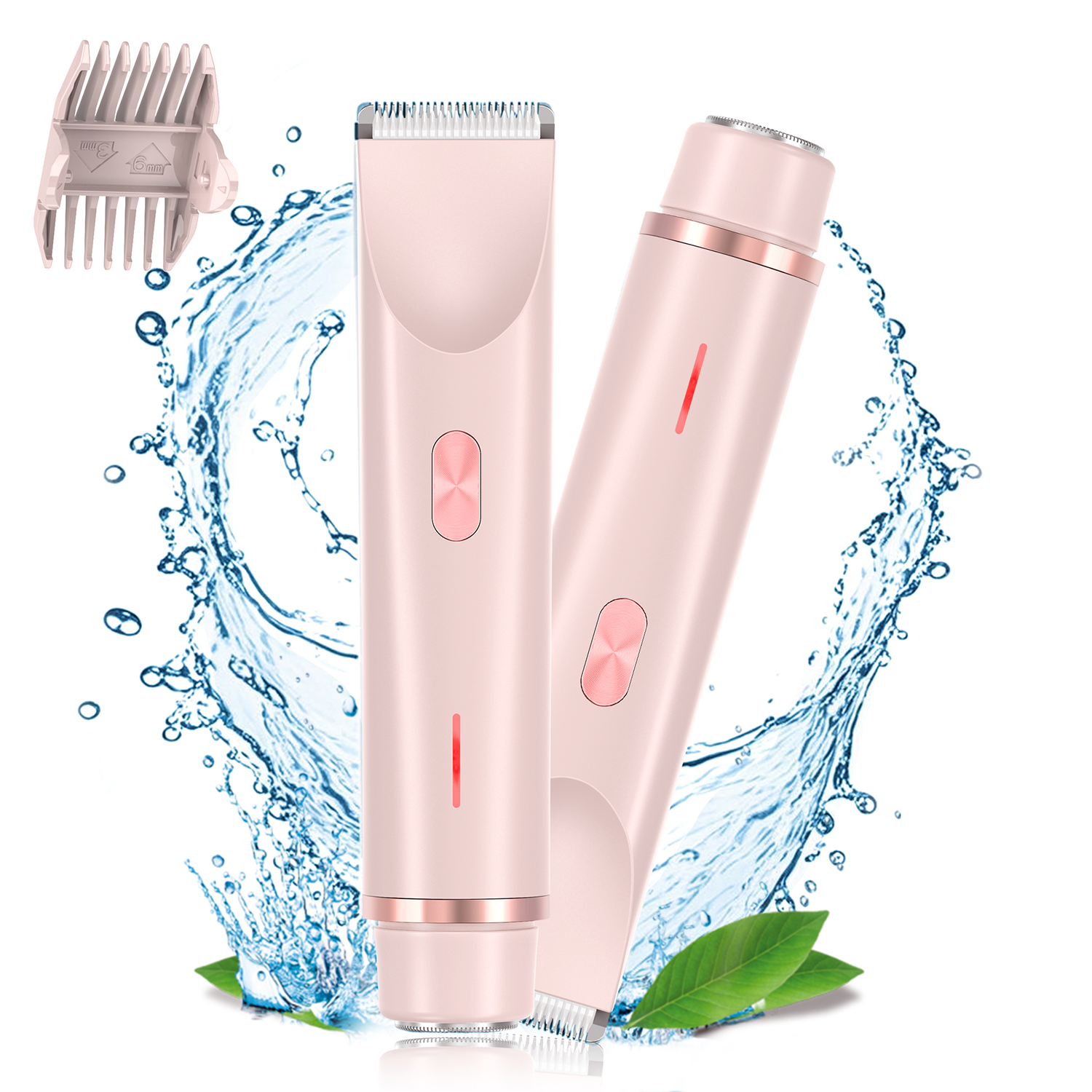 thumbnail video image 2 of MichPong Woman Electric Razor Gift, Dual-Head Shaver Face Bikini Trimmer, Rechargeable Wet Dry Use, 2 of 14