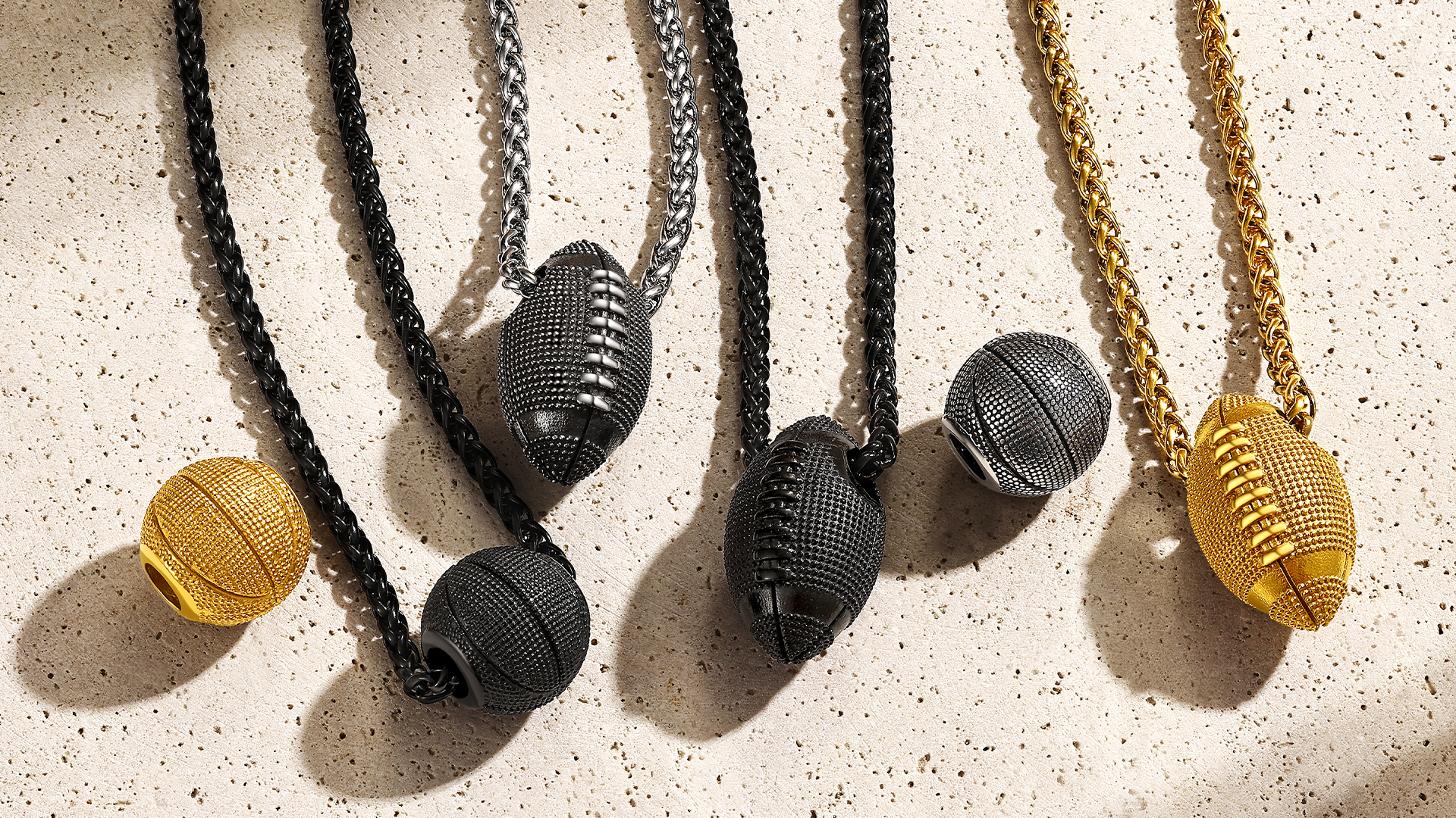 thumbnail video image 2 of Bestyle Stainless Steel Sport Necklace for Men Black 3D Basketball Pendant Fan Player Jewelry Gifts for Son Dad Grandson Husband, 2 of 9