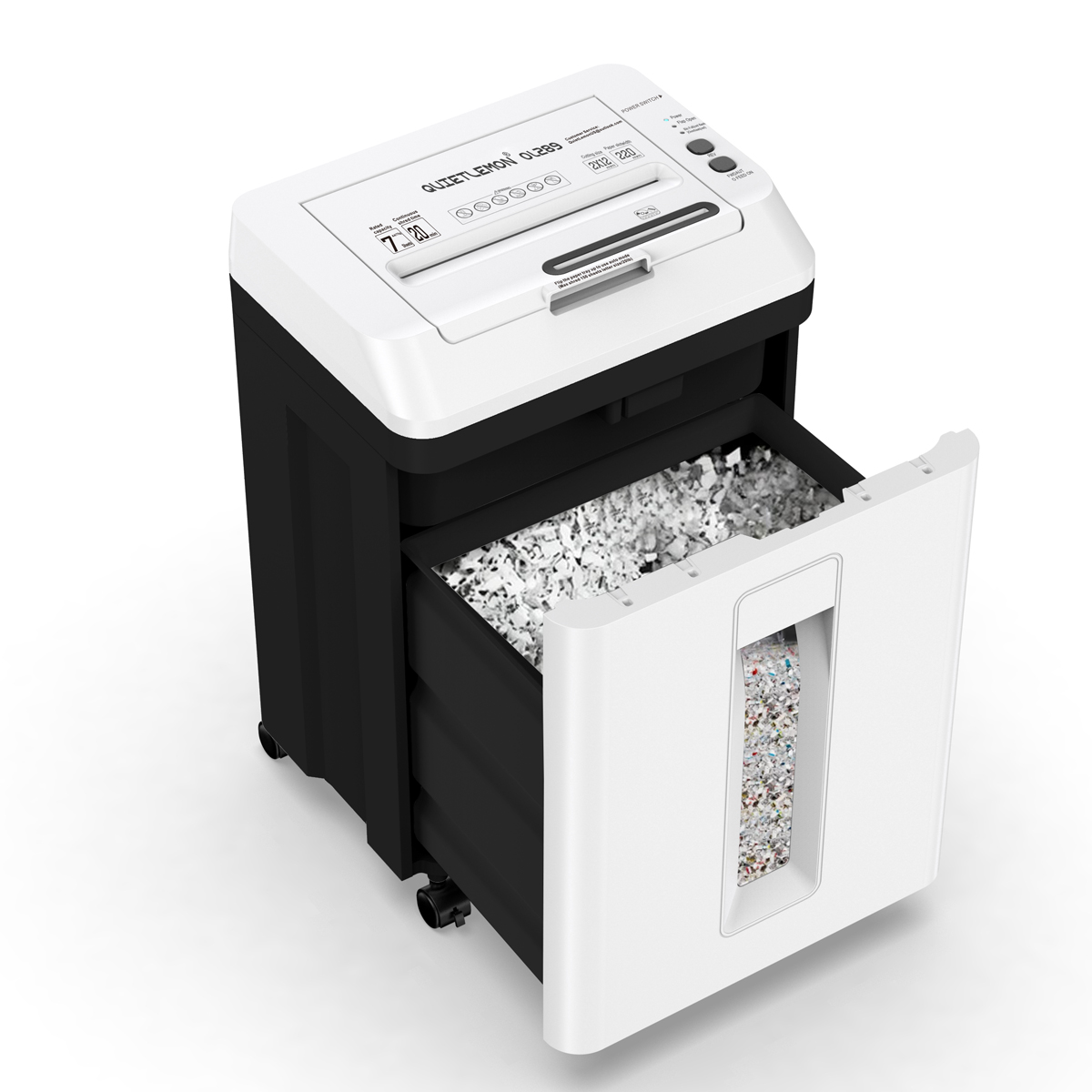 thumbnail video image 2 of QUIETLEMON  150-Sheet Heavy Duty Paper Shredder for Home Office, Auto Feed Micro Cut Document Shredder, 5.3Gal Bin, P5 Security, Shreds Paper, Credit Card, CDs, Clips & Staples, 2 of 10