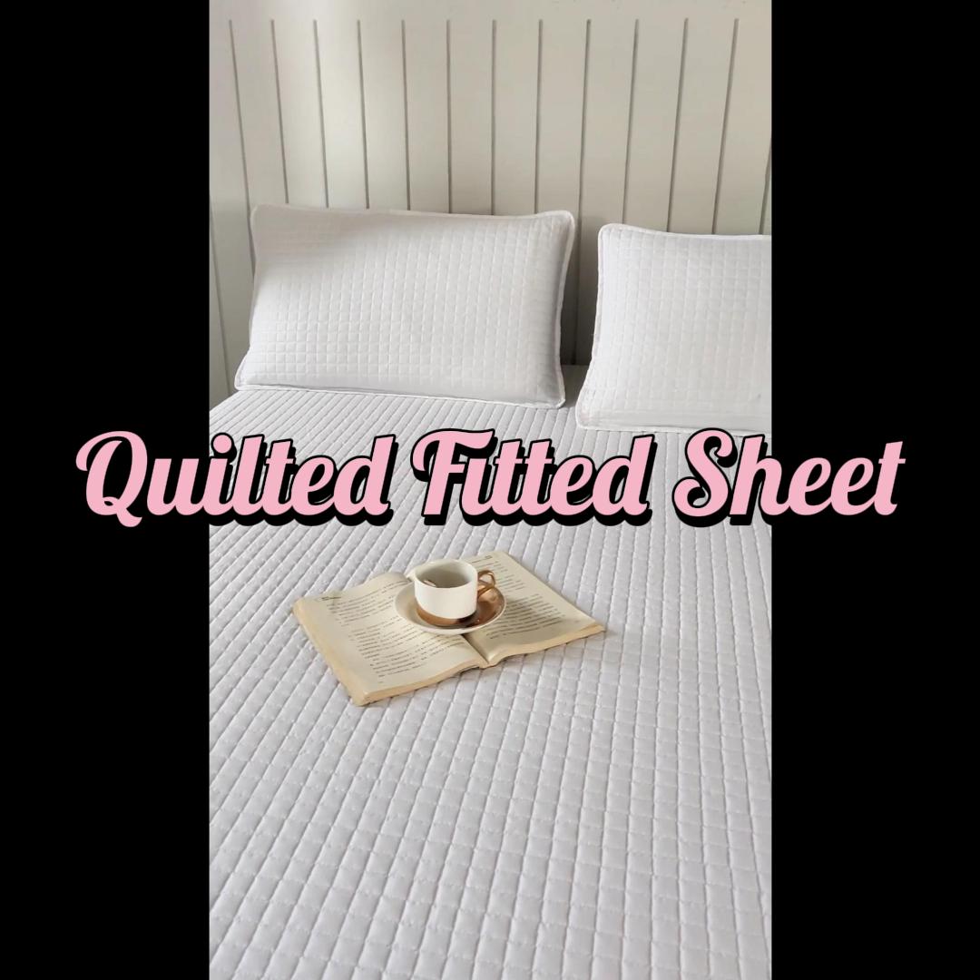 thumbnail video image 2 of Bed Fitted Sheet, Quilted Fitted Sheet with 12 Inch Deep Pocket, 2 of 10
