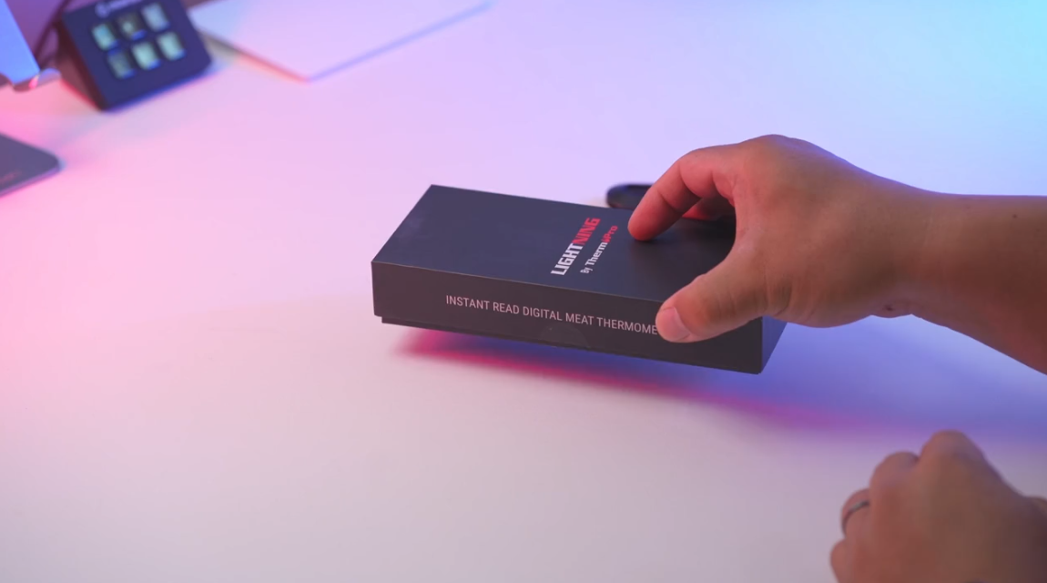 thumbnail video image 3 of ThermoPro Lightning 1-Sec Instant Read Meat Thermometer, Professional-Grade, Waterproof with Auto-Rotating Display and Calibration Mode, 3 of 9