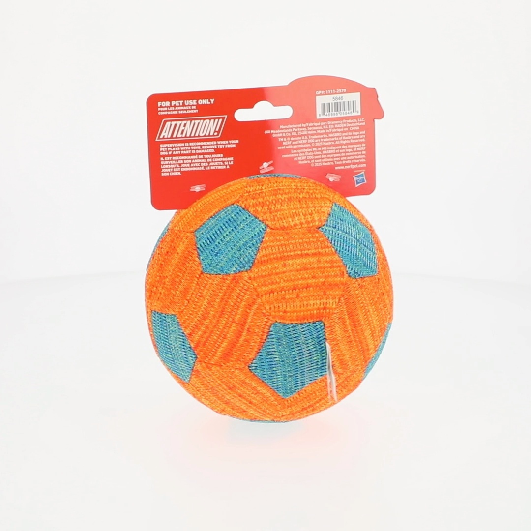 2 pack) Nerf Dog X-Weave Squeak Soccer Ball for Large Dogs