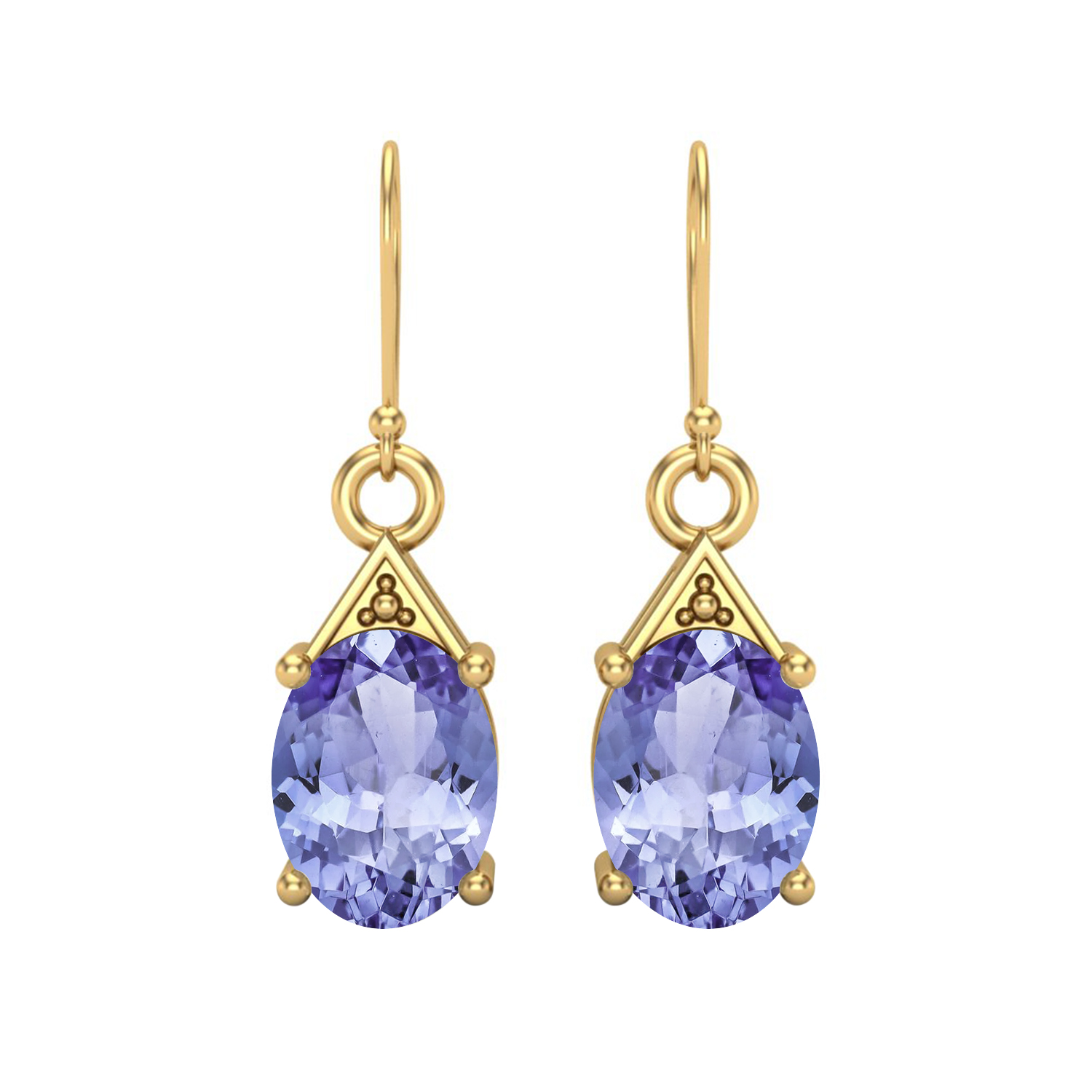 thumbnail video image 2 of Mooneye 8x6 mm Oval Tanzanite 925 Sterling Silver Gold Vermeil Drop Dangle Women Gifts Earrings, 2 of 5