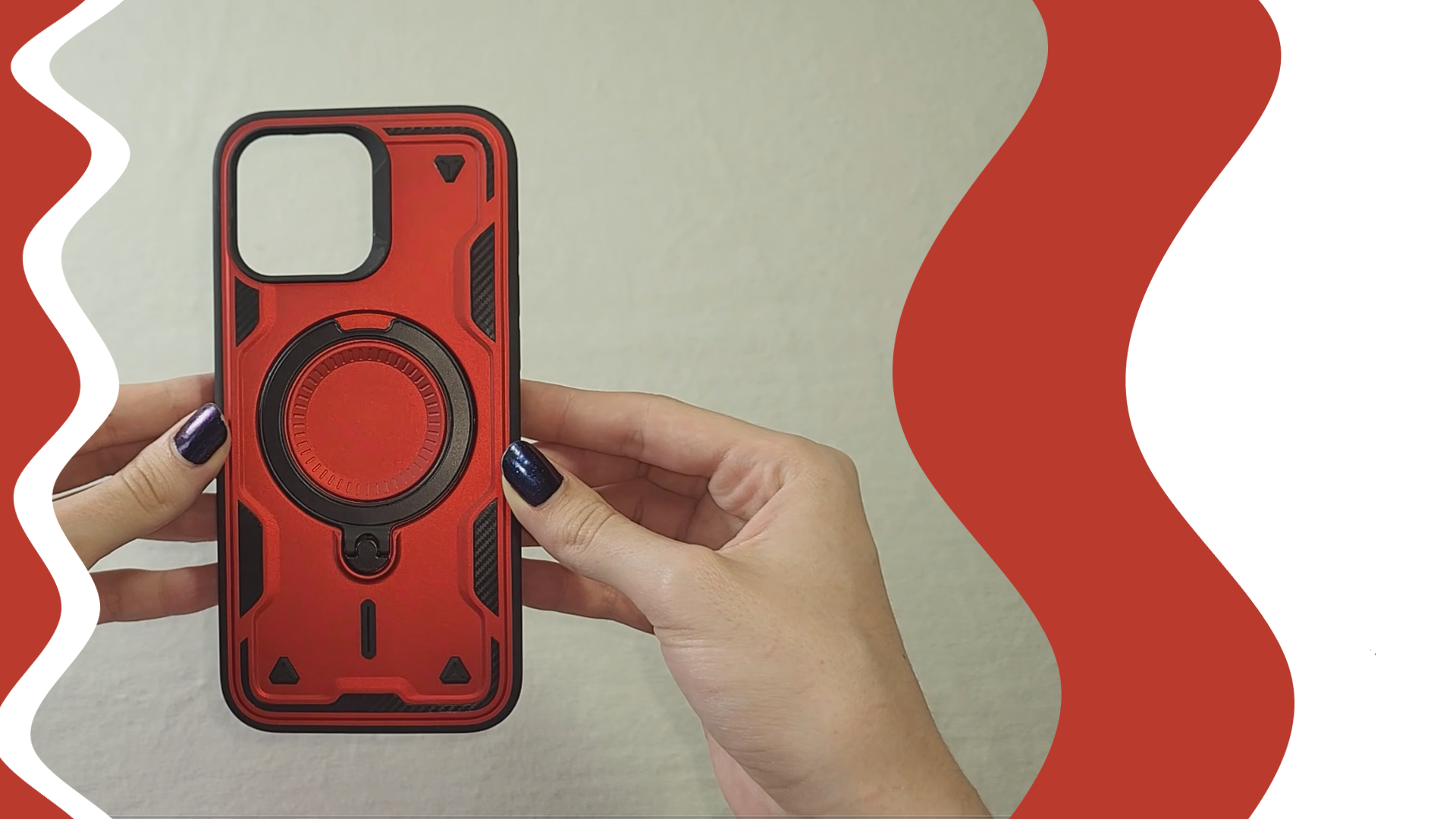 thumbnail video image 2 of Entronix Magnetic Heavy Duty Case Designed for iPhone 16 Plus Kickstand Shockproof Armor, Black, 2 of 8
