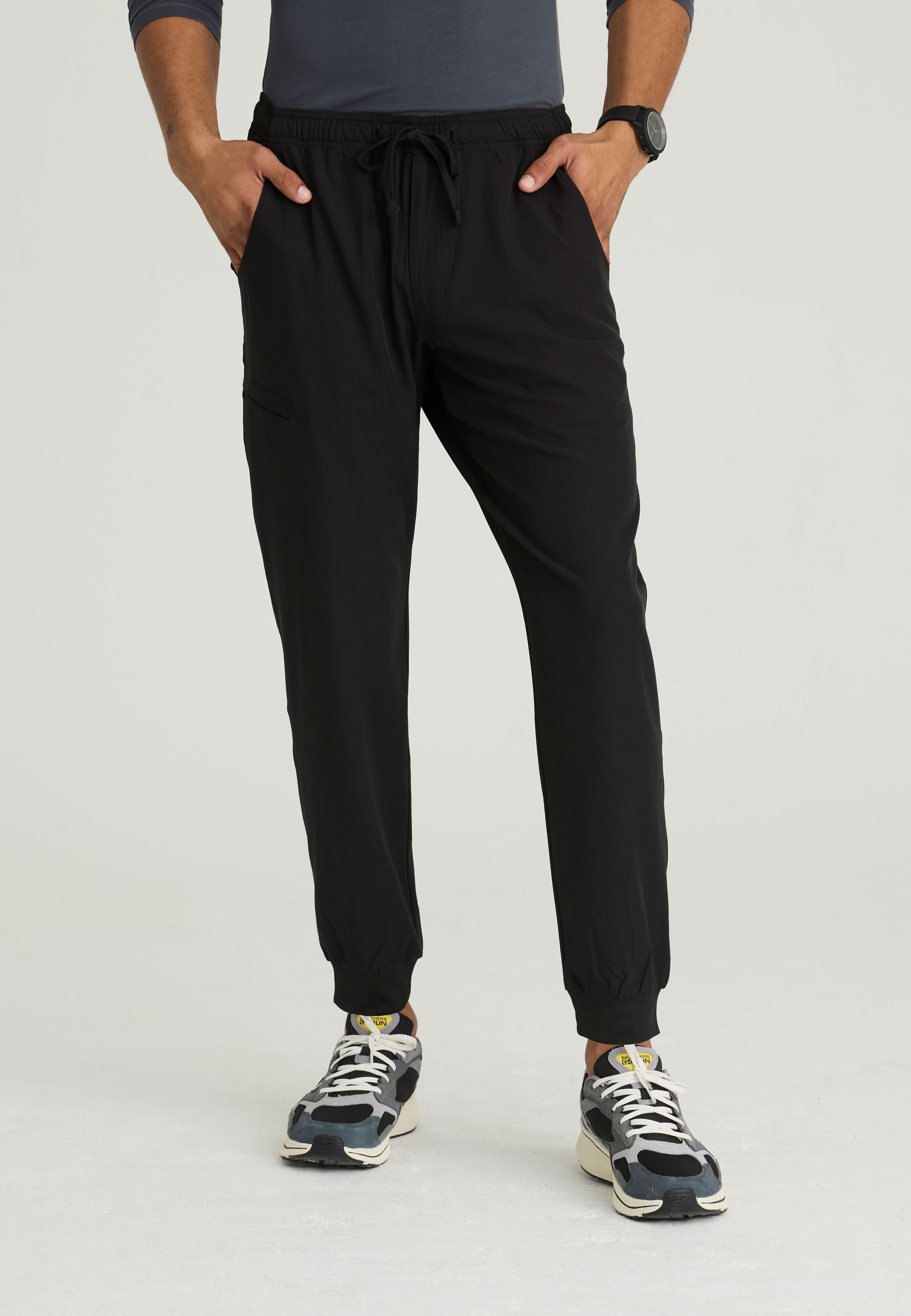 thumbnail video image 2 of Skechers™ Vitality by Barco Crew Scrub Jogger for Men - Classic Fit, Standard Rise, Jogger Medical Cargo Pant, 4-Way Stretch, Sustainable Fabric Men's Scrub Pant, 2 of 7