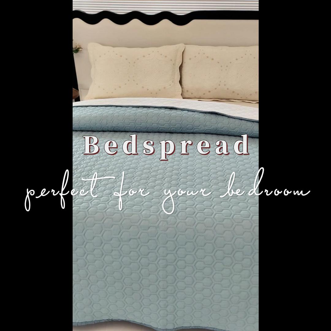 thumbnail video image 2 of Elegant Solid Color Eobossed Bedspread Lightweight & Breathable for Bedroom, 2 of 6