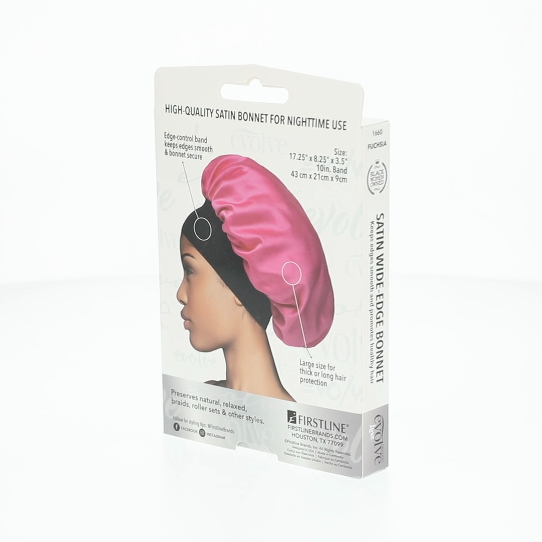 LV pink wide edge satin hair bonnet Satin Bonnet with Elastic Band - Stylish & Adjustable main image 4