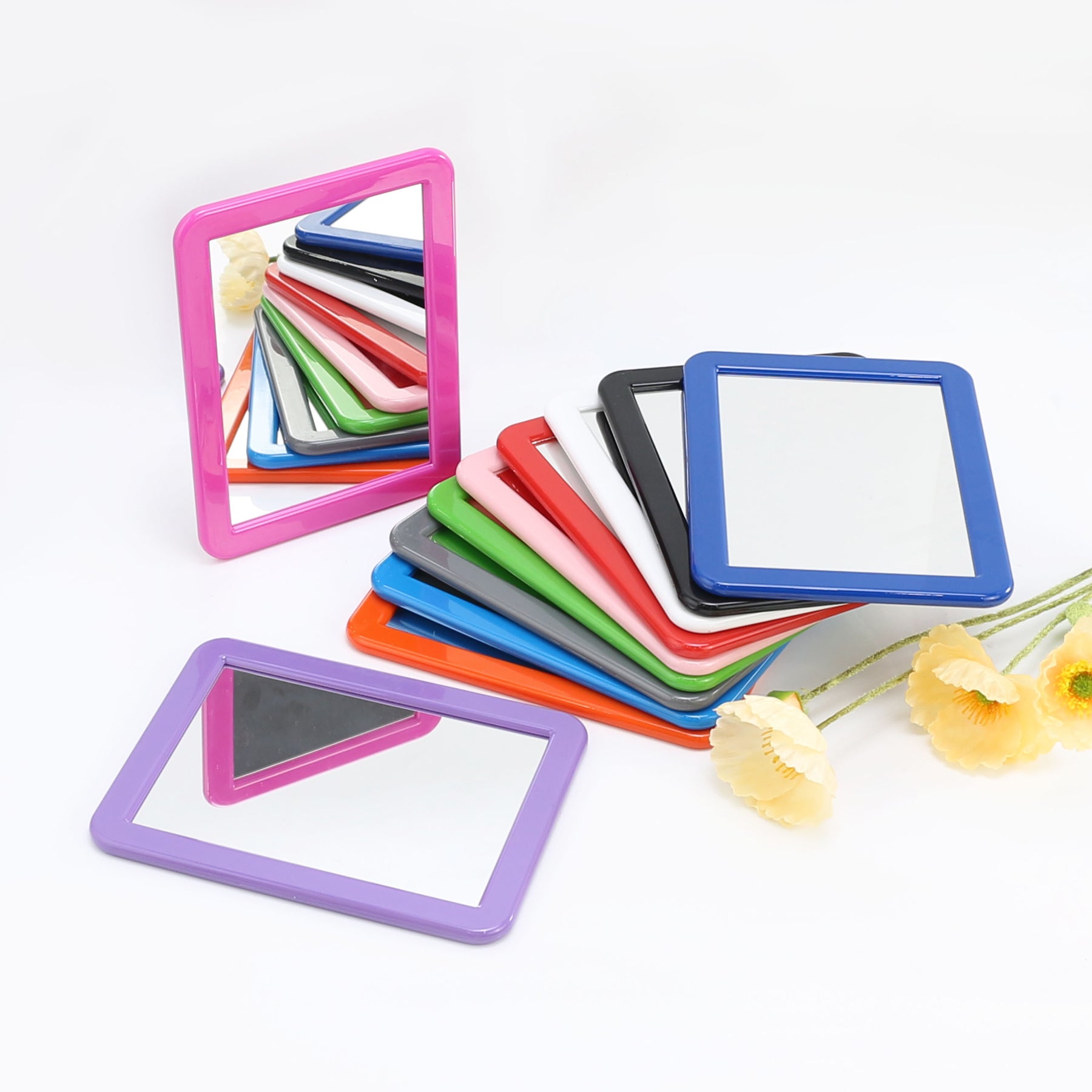 thumbnail video image 2 of CEREM Magnetic Locker Mirror, Orange 5" x 7" - Real Glass Make-up Mirror - Locker Accessory for School, Home, Gym, Office, 2 of 9