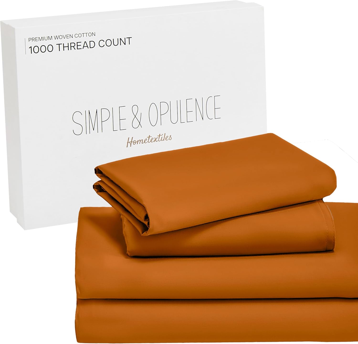 thumbnail video image 2 of Simple&Opulence 100% Cotton 1000 Thread Count Queen Sheets -4 Pc Long Staple Pure Soft Sateen Weave Set-16” Deep Pocket Cooling Luxurious Silky Bed Sheet(Orange, Queen), 2 of 9