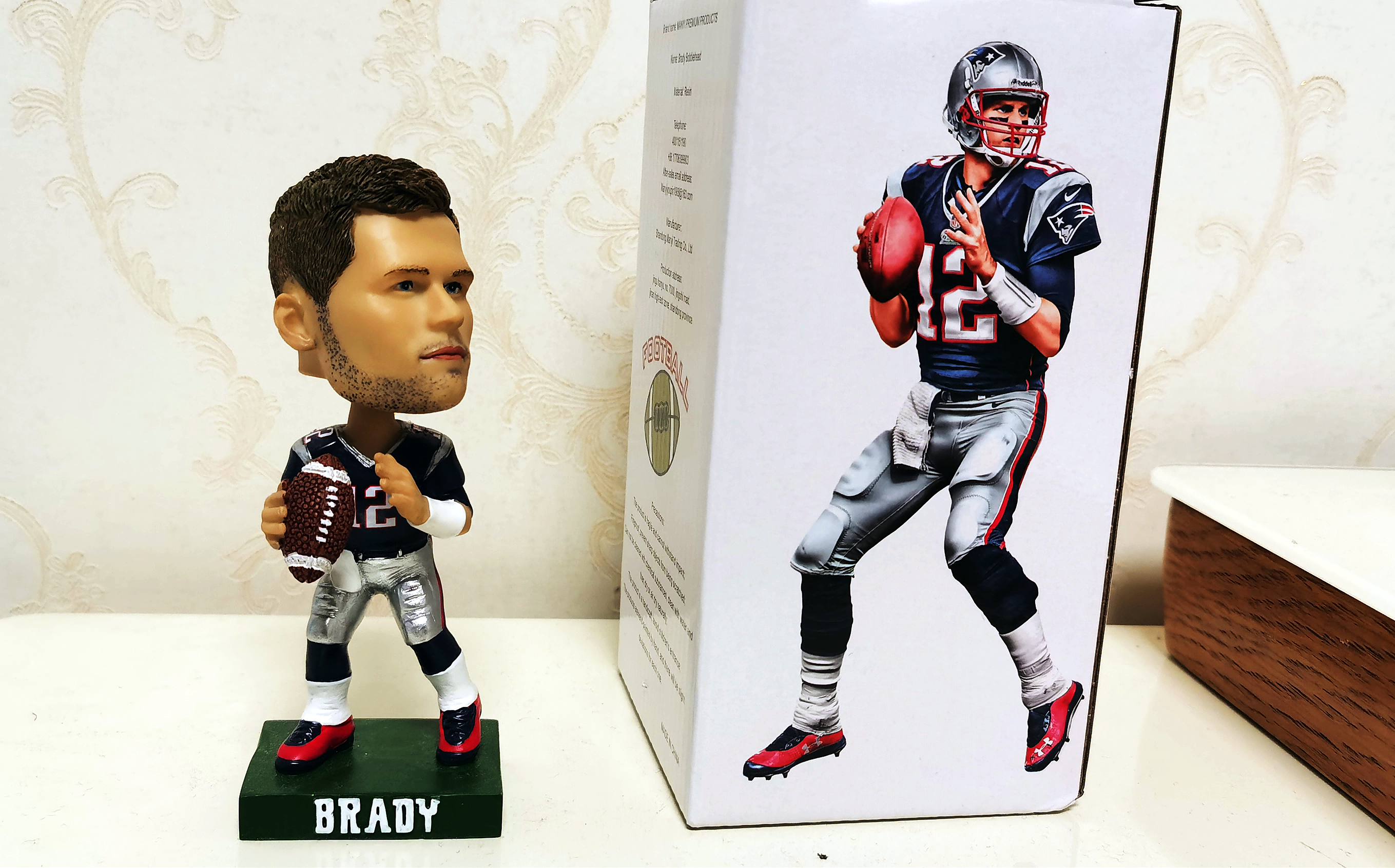 thumbnail video image 2 of MANYI Tom Brady Bobblehead Action Figure 5.5" Collectible Figurine -Painted Resin Collectible Doll- Perfect Tom Brady Gift for Dad, 2 of 8