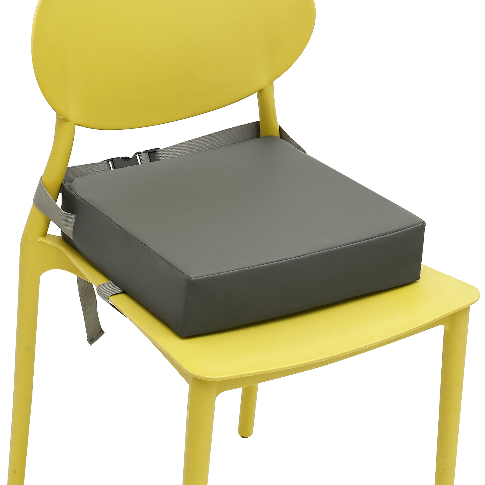 thumbnail video image 2 of Dznils PU Leather Toddler Booster Seat for Dining Table, with Safety Buckles, Non-Slip Bottom, Gray, 2 of 11